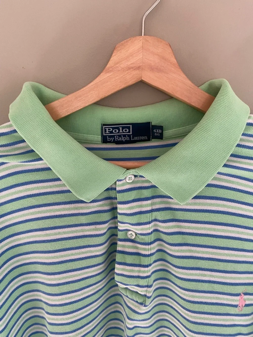 Polo by Ralph Lauren Mint and Blue Striped Polo